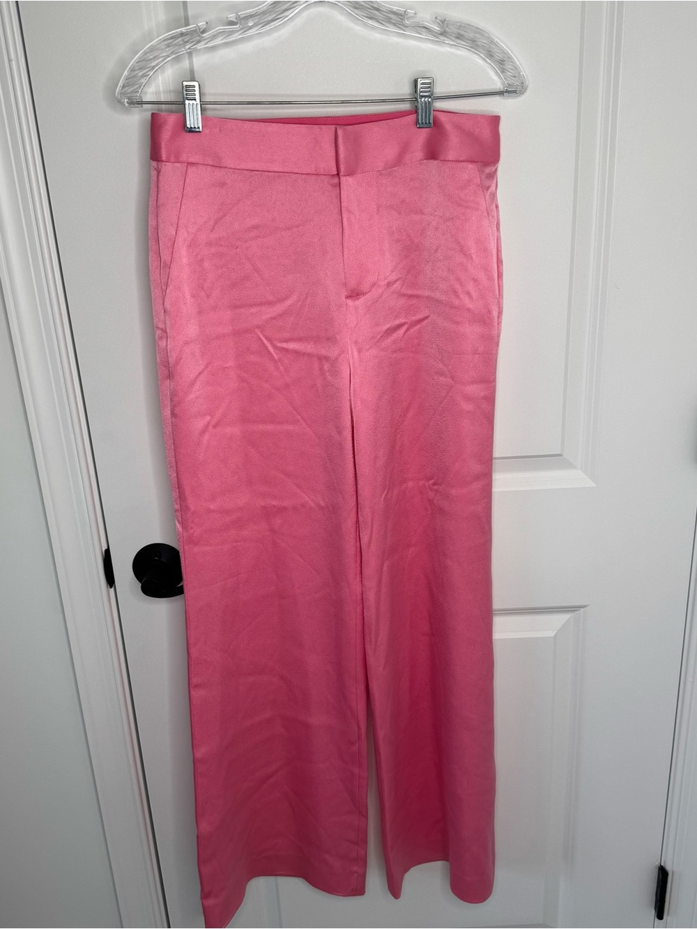 Alice + Olivia Pink Satin straight leg pants 6
